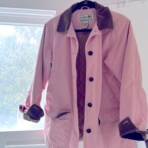 L.L. Bean Pink Jacket with Brown Accents